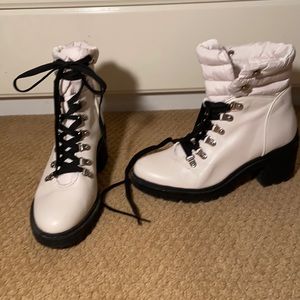 White winter boots
